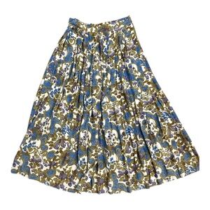 Vintage Laura Ashley Pleated Midi Skirt Sz 8